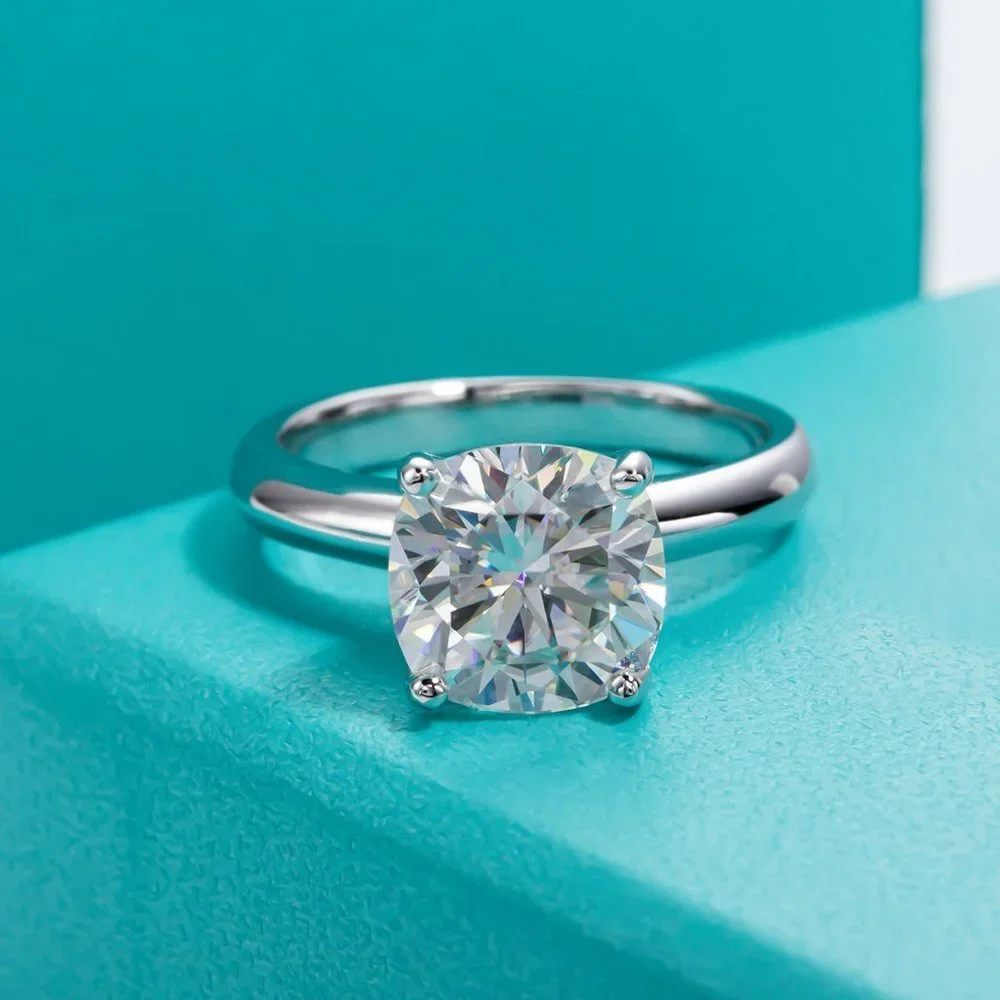 Certified 3.5 ct. t.w. Moissanite Diamond Cushion Cut Engagement Ring NEW - Picture 6 of 13